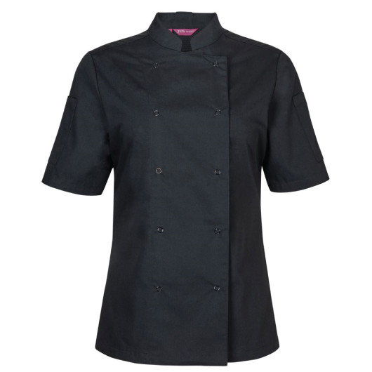Ladies Snap Button Chef Jackets Black